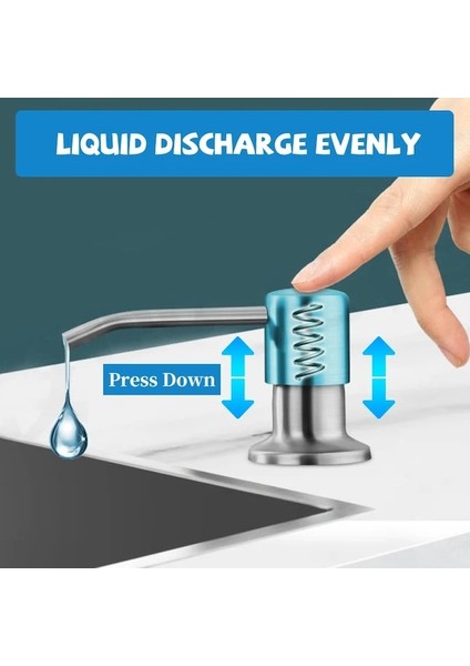 Type5 Gümüş-Mutfak Lavabo Sabunluk 500 ml Sıvı Sabun Şişesi Lavabo Paslanmaz Çelik Kafa Ile Dahili Tasarım El Basın Dispenser Şişesi (Yurt Dışından) fiyatları