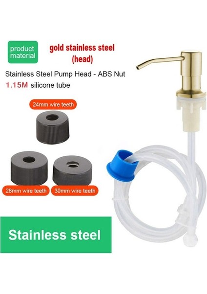 Altın-Mutfak Lavabo Uzatma Tüpü Kiti Için Sabunluk Yedek Metal Lavaboya Monte Güverte Tezgahı Altında (Yurt Dışından)