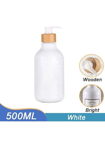 Parlak BEYAZ500ML-300/500ML Sabunluk Kalınlaştırılmış Doldurulabilir Şampuan Pompası Şişesi Losyon Kabı Sabun Pompası Tankı El Yıkama Banyo Aksesuarları (Yurt Dışından)