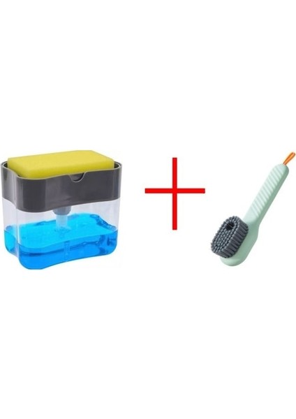 Adet-Plastik 2-In-1 Sünger Kutusu Sabunluk ile Çift Katmanlı Mutfak Sabunluk Sünger Scrubber Tutucu Kılıf WJ608 (Yurt Dışından)