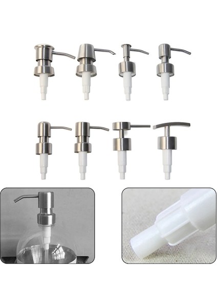 D-Paslanmaz Çelik Sabunluk Basın Pompası Kafa Losyon Pompası Kafa Memesi Bahar Pompa Kafası Banyo El Sıvı Şişe Seyahat Için (Yurt Dışından) modelleri