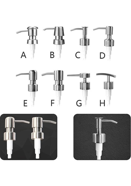 D-Paslanmaz Çelik Sabunluk Basın Pompası Kafa Losyon Pompası Kafa Memesi Bahar Pompa Kafası Banyo El Sıvı Şişe Seyahat Için (Yurt Dışından) fırsatları