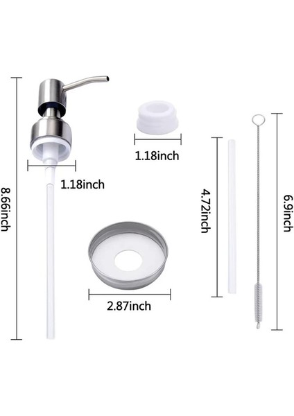 201-1PCS-AĞIR Paslanmaz Çelik 16 Oz Ağız Mason Kavanoz Sabun Pompası Losyon Dispenseri Sabunluk (Yurt Dışından) fırsatları