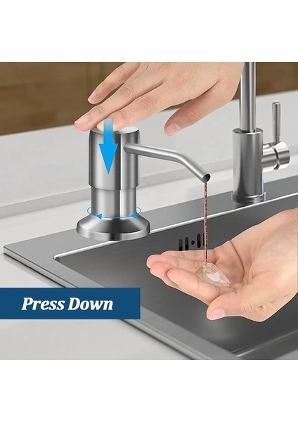 M Gümüş-Paslanmaz Çelik Sabunluk Uzatma Tüpü Kiti Mutfak Lavabo Sıvı Sabunluk Banyo Losyon Deterjan El Basın Pompaları (Yurt Dışından) indirimleri