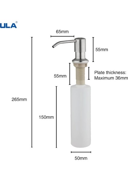 A61219N-ULA 300ML Mutfak Sabunluk Paslanmaz Çelik Lavabo Sabunluk Deterjan Sıvı Sabun Losyon Dispenserleri Sıvı Sabunluk (Yurt Dışından) fırsatları