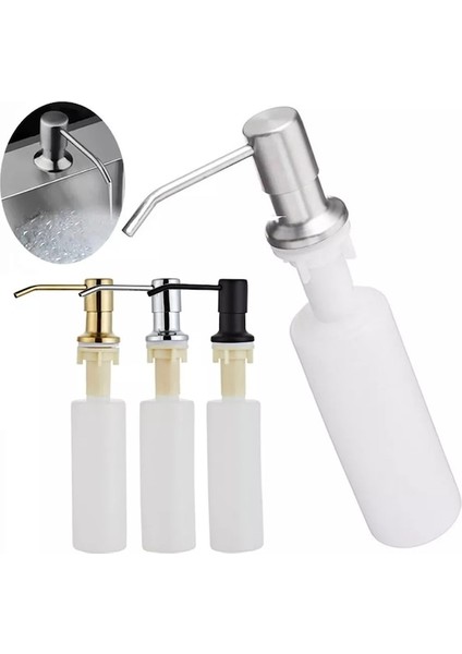 Gümüş-Mutfak Lavabo Sabunluk Fırçalanmış Sabun Şişesi Banyo Elle Pres Sabun Şişesi Mutfak Aksesuarları 300 ml (Yurt Dışından) fiyatları