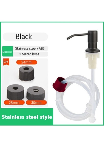 Type4 Siyah Mutfak Lavabo Sıvı Sabunluk Pompası Paslanmaz Çelik Sıvı Sabun Şişesi Lavabo Montaj El Basınçlı Sabunluk Aksesuarları (Yurt Dışından)