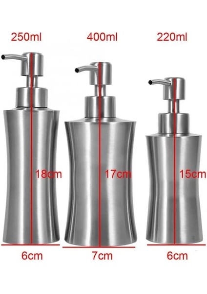 250ML-220/250/400ML Banyo Duş Pompası Sabun Losyon Dispenser Şişesi Paslanmaz Çelik Sabunluk Şampuan Kutusu (Yurt Dışından) fiyatları