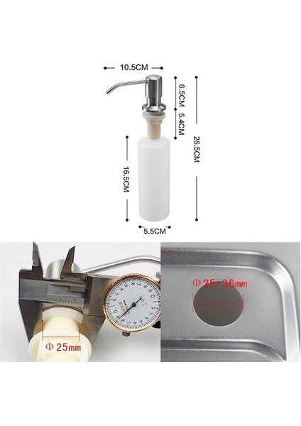 Krom-Mutfak Sabunluklar Paslanmaz Çelik Mutfak Lavabo Tezgah Üstü Sabunluk EL8406 (Yurt Dışından) fiyatları