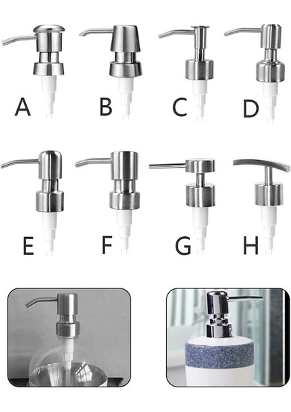 G-Paslanmaz Çelik Sabunluk Basın Pompası Kafa Losyon Pompası Kafa Memesi Bahar Pompa Kafası Banyo El Sıvı Şişe Seyahat Için (Yurt Dışından) fiyatları
