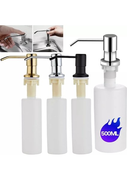 300ML Plastik KAFA-500ML Mutfak Lavabo Sabunluk Siyah Paslanmaz Çelik Pompa Sıvı Sabun Şişesi Dahili Tasarım Elle Basılan Pompa Dispenseri (Yurt Dışından) fiyatları