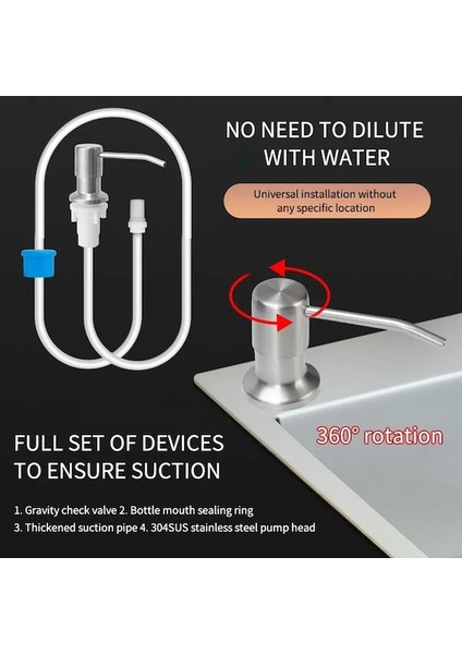 Deterjan KAPAĞI-304 Paslanmaz Çelik Mutfak Lavabo Sıvı Sabunluk Pompası Losyon Pompası Uzatma Tüpü Yüksek Kaliteli Lavabo Sabunluk Krom (Yurt Dışından) fiyatları