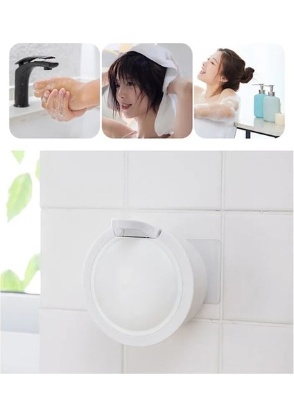 Beyaz Duvara Monte Sabunluk Tuvalet Su Geçirmez Vantuz Losyon Şişesi Ev Banyo Mutfak Manuel Sıkma Losyon Şişesi (Yurt Dışından) fiyatları