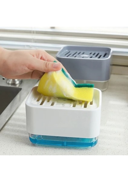 Beyaz-Çoklu Sabun Pompalı Dağıtıcı Kutusu Mutfak Bulaşık Sıvı Sabun Basın Kutusu Sünger Tutucu Ile Ev Temizleyici Konteyner 330 ml (Yurt Dışından) modelleri