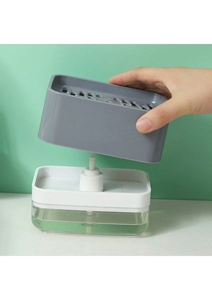 Beyaz-Çoklu Sabun Pompalı Dağıtıcı Kutusu Mutfak Bulaşık Sıvı Sabun Basın Kutusu Sünger Tutucu Ile Ev Temizleyici Konteyner 330 ml (Yurt Dışından) fırsatları