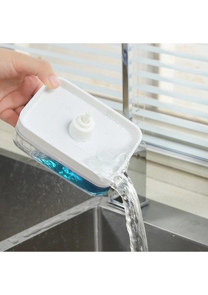 Beyaz-Çoklu Sabun Pompalı Dağıtıcı Kutusu Mutfak Bulaşık Sıvı Sabun Basın Kutusu Sünger Tutucu Ile Ev Temizleyici Konteyner 330 ml (Yurt Dışından) indirimleri