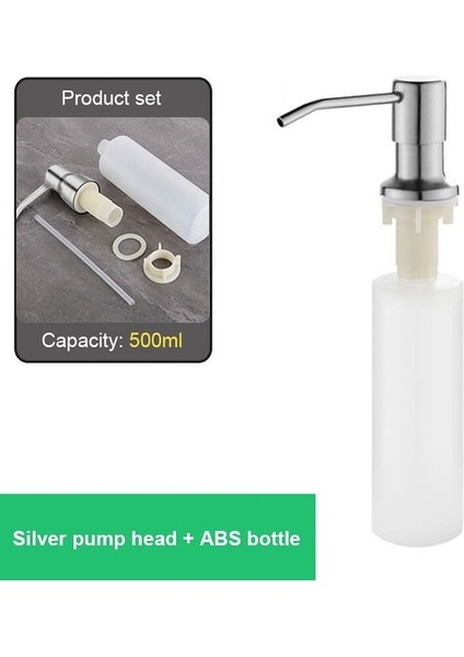 Type4 Gümüş-Mutfak Lavabo Sıvı Sabunluk Pompası Paslanmaz Çelik 500 ml Sıvı Sabun Şişesi Lavabo Montaj El Basınçlı Sabunluk Şişesi (Yurt Dışından)