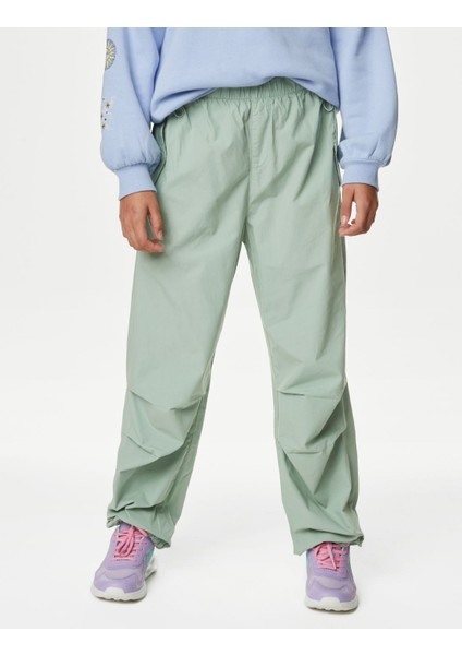 Saf Pamuklu İşleme Detaylı Paraşüt Pantolon (6-16 Yaş) fırsatları