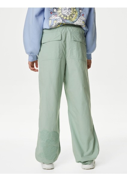 Saf Pamuklu İşleme Detaylı Paraşüt Pantolon (6-16 Yaş) indirimleri