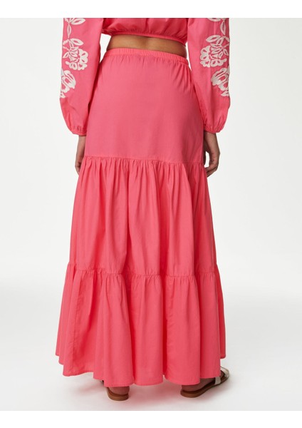 Saf Pamuklu Midi Plaj Eteği modelleri