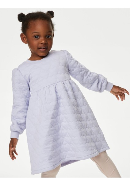 Kalp Desenli Uzun Kollu Elbise (2-7 Yaş) fiyatları