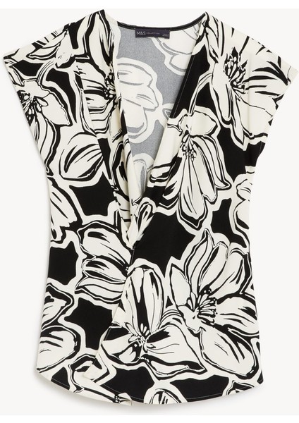 Çiçek Desenli V Yaka Bluz indirimleri