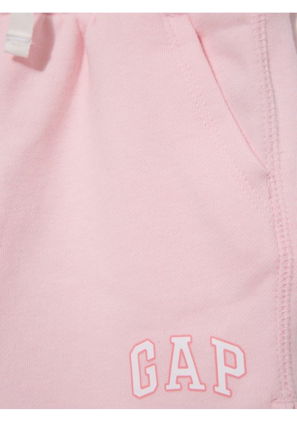 Kız Bebek Açık Pembe Gap Logo Fransız Havlu Kumaş Şort