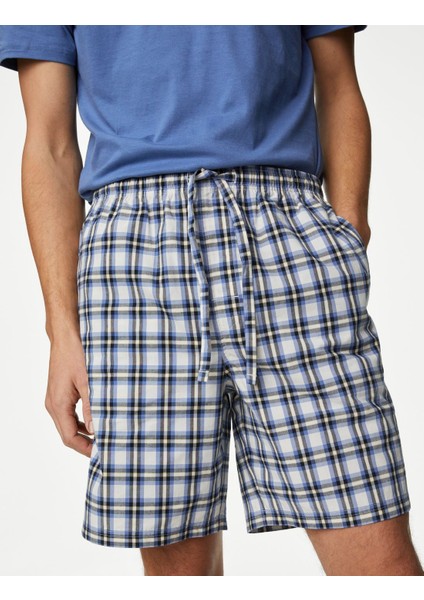 Saf Pamuklu Kısa Kollu Pijama Takımı