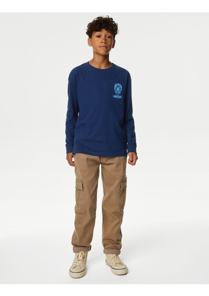 Saf Pamuklu Uzun Kollu T-Shirt fiyatları