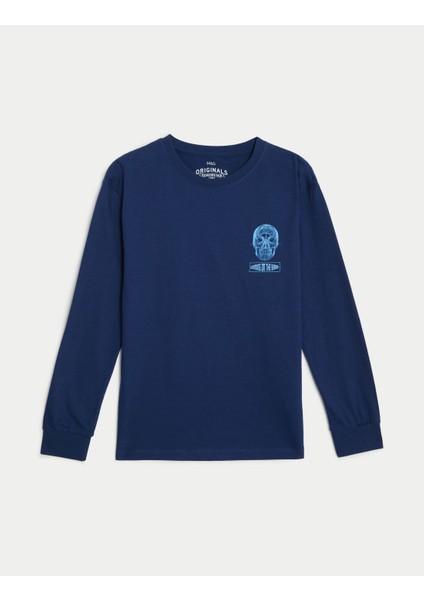 Saf Pamuklu Uzun Kollu T-Shirt fırsatları