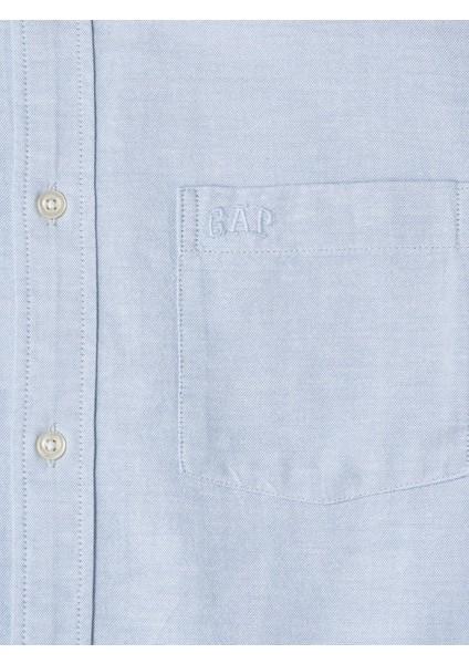 Erkek Mavi Gap Logo Standard Fit Oxford Gömlek