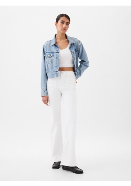 Kadın Beyaz High Rise '70S Flare Washwell™ Jean Pantolon