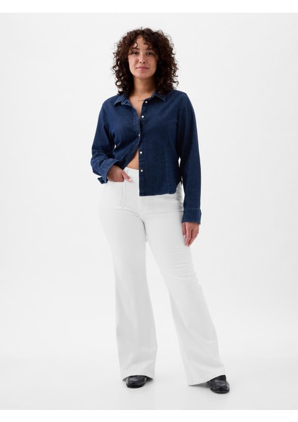 Kadın Beyaz High Rise '70S Flare Washwell™ Jean Pantolon