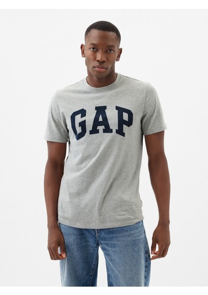 Erkek Gri Gap Logo T-Shirt