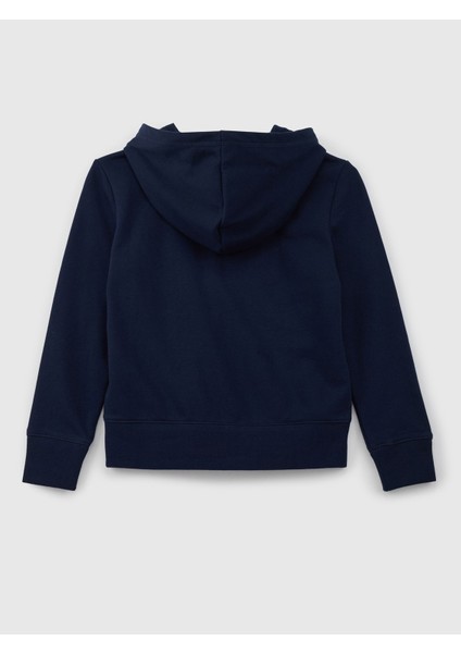 Kız Çocuk Lacivert Gap Logo Fransız Havlu Kumaş Sweatshirt