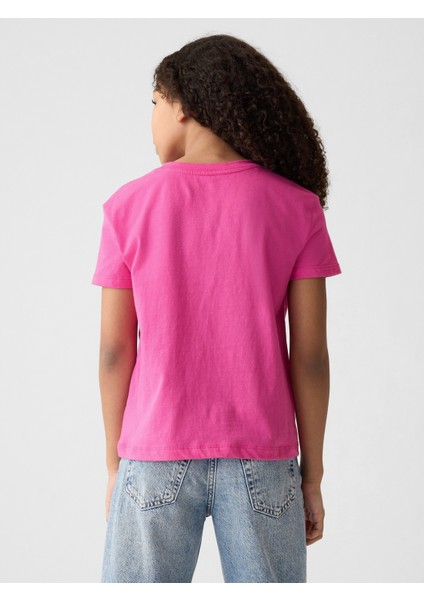 Kız Çocuk Pembe Grafikli T-Shirt