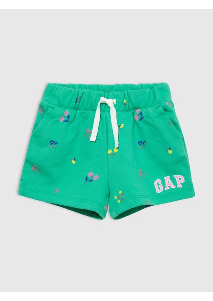 Kız Bebek Yeşil Gap Logo Fransız Havlu Kumaş Şort