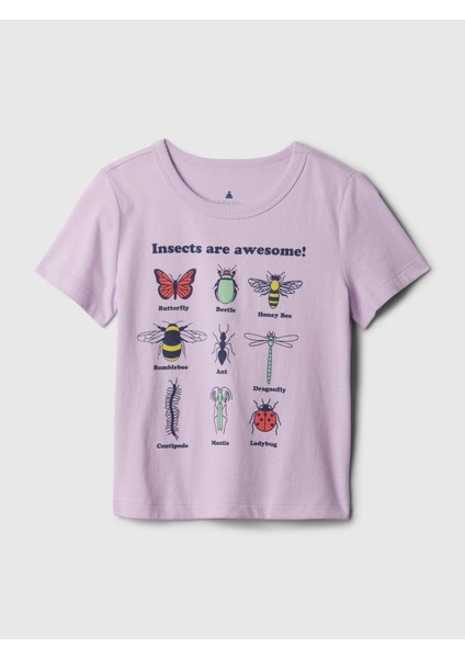 Erkek Bebek Lila Mix And Match Grafikli T-Shirt