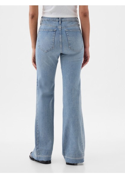 Kadın Mavi High Rise '70S Flare Jean Pantolon