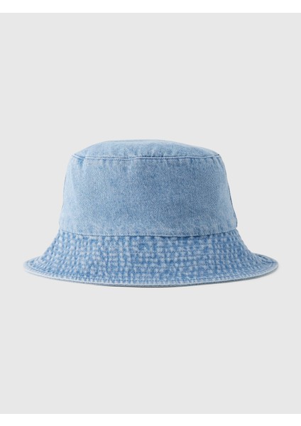 Kız Çocuk Açık Mavi Denim Bucket Şapka