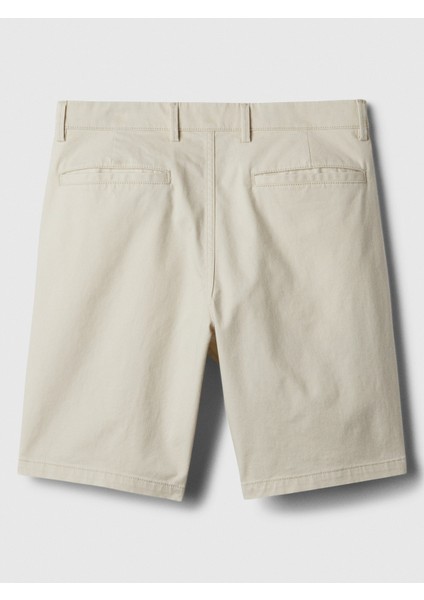 Erkek Kırık Beyaz 9'' Essential Khaki Şort