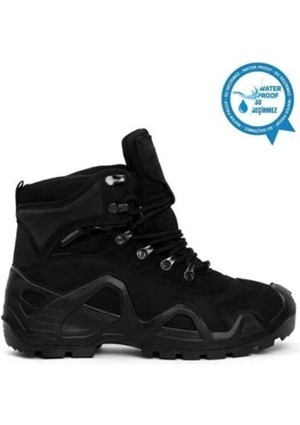 Lopard Army Siyah Su Geçirmez Deri Erkek Bot 102 23015