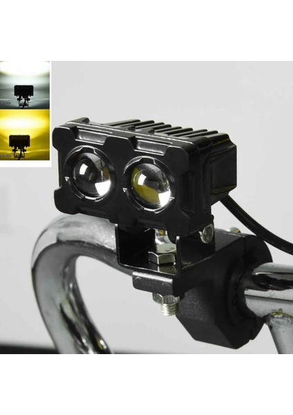 Robot Sis Farı 1 Adet Sarı – Beyaz 50W Motosiklet Off Road Atv Utv Araba Uyumlu Baykuş Sis