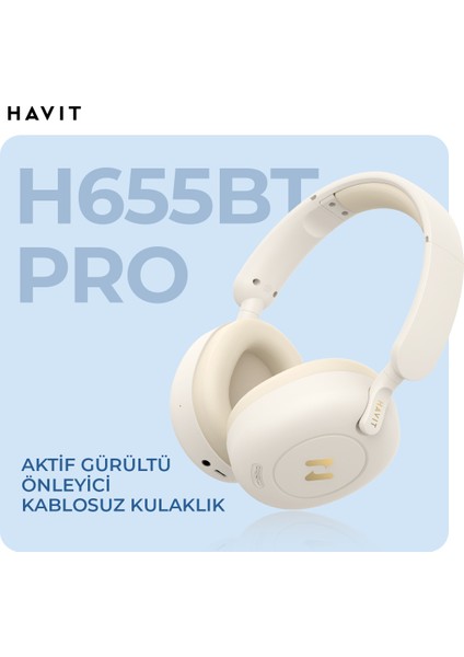 H655BT Pro Hi-Res Anc Kulaküstü Bluetooth Kulaklık - 80 Saat Batarya, Aı Gürültü Önleme