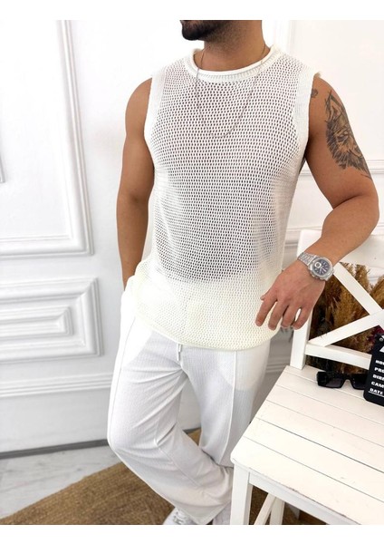 T-Shirt Nefes Alabilen Terletmez Pamuklu Fileli T-Shirt Oversize T-Shirt Sıfır Kol T-Shirt