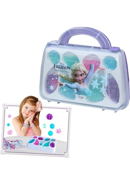 Karlar Ülkesi Elsa Eğitici ve Eğlenceli Çantalı Boncuk Takı Yapım Seti - Frozen Kolye ve Bileklik Yapım Seti