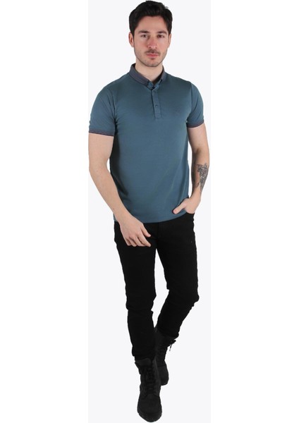 1694 Ayaklı Gömlek Yaka T-Shirt