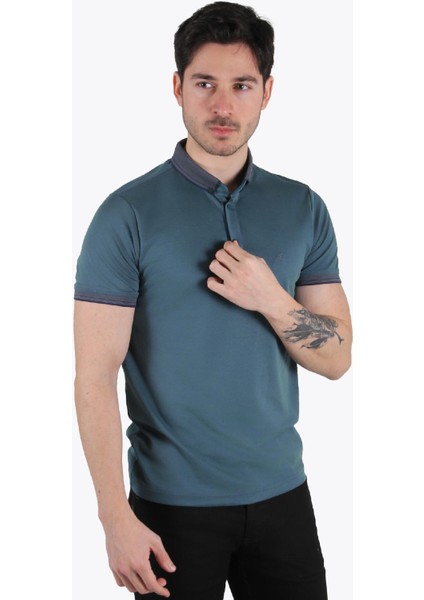1694 Ayaklı Gömlek Yaka T-Shirt