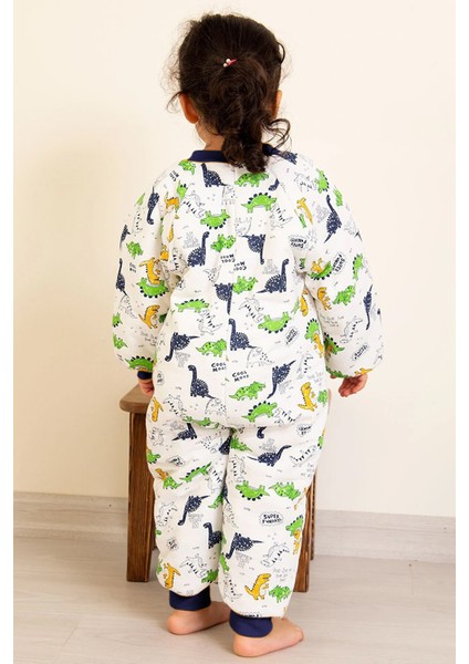 Lacivert Biyeli Dinozor Desenli Erkek Çocuk Uyku Tulumu fiyatları