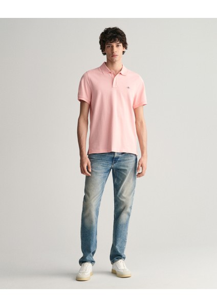 Erkek Pembe Regular Fit Logolu Polo 2210.671